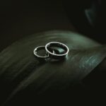 silver-colored rings